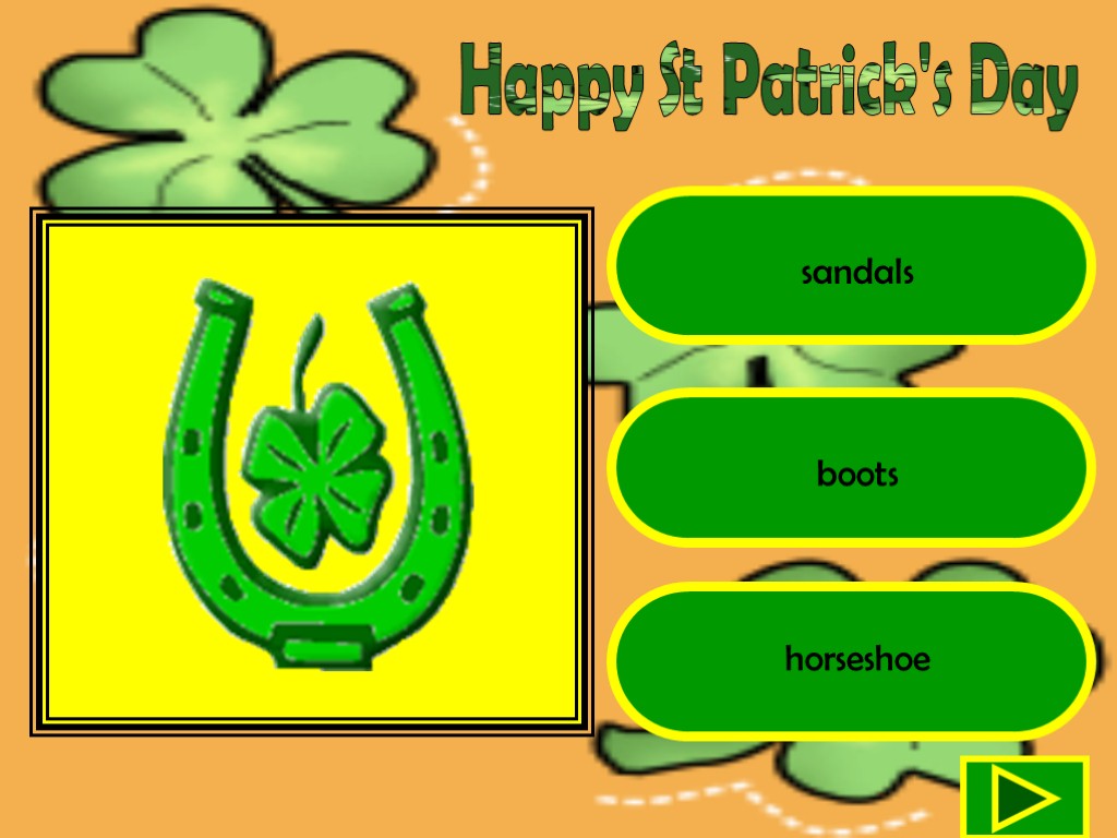 Happy St Patrick's Day sandals boots horseshoe